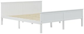Cadru de pat, alb, 180x200 cm, lemn masiv de pin Alb, 180 x 200 cm