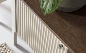 Set lemn masiv nuc Living Napoli 4 Piese Crem/