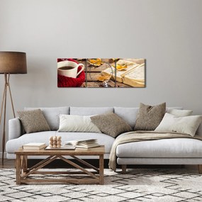 Tablou - Ceainărie de toamnă (cu ceas) (90x30 cm)