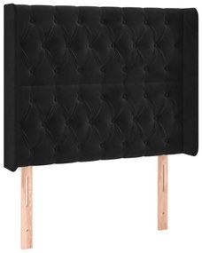 3119954 vidaXL Tăblie de pat cu aripioare, negru, 93x16x118/128 cm, catifea
