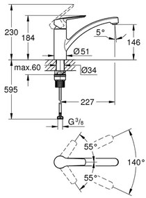 Baterie bucatarie Grohe Start monocomanda negru mat