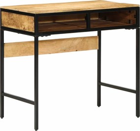 vidaXL Masă de scris cu raft Maro 80 x 50 x 75 cm Lemn de mango solid