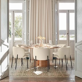 Masă de dining rotundă cu aspect de lemn de frasin ø 157 cm Cep – Teulat