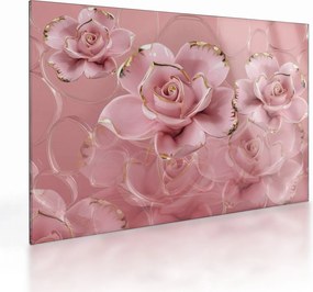 Tablou pe sticlă - Decor floral (70x50 cm)