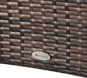 Outsunnt Masuta e Gradina in PE Rattan cu Raft Inferior,Maro,150x85x74cm