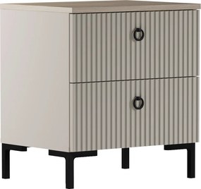 Noptieră, gri-maroniu Taupe/stejar silverjack, DOMCA 2S