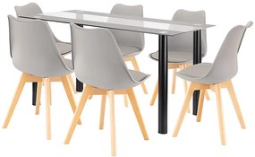 Zelma 6+1 set de luat masa gri