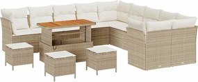 vidaXL Set de canapele pentru grădină 14 pcs Bej și crem poliratan