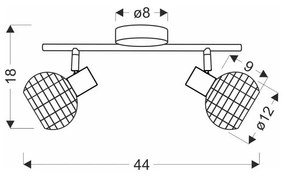 Plafonieră neagră-crem cu abajur din metal-cu abajur din ratan ø 12 cm Tajga – Candellux Lighting