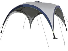 Outsunny Pavilion grădină Gartenzelt cort de petrecere cort de soare rezistent la intemperii, stalp metal + poliester crem + albastru 4 x 4 x 2,5 m | Aosom Romania