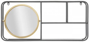 Oglinda decorativa cu 2 rafturi, 74,5 x 12 x 35 cm, Industry Mauro Ferreti