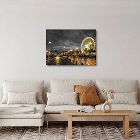 Tablou pe sticlă carusel în amurg (70x50 cm)