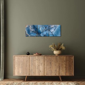 Tablou - Marmură albastră fragmentată (cu ceas) (90x30 cm)