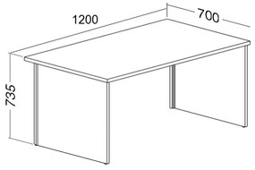 Masa ProOffice A 120 x 70 cm, cires