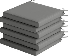 Outsunny Set pernuțe pentru scaune de sufragerie 46x42x7 cm 6 piese cu husă lavabilă și benzi hidrofug anti-UV Gri închis | Aosom Romania