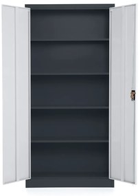 Dulap metalic universal, 90 x 40 x 185 cm, încuietoare cu cilindru, gri deschis - ral 7035