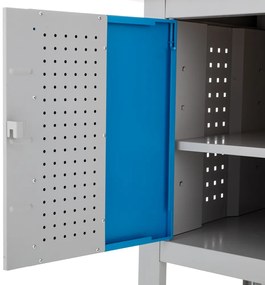 Masa atelier cu sertare, 120 x 60 x 86,5 cm, albastru - ral 5012