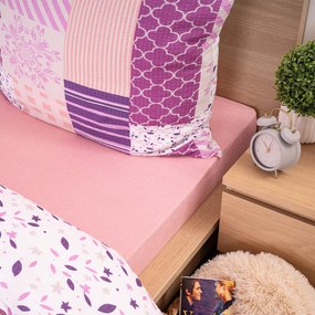 Cearșaf de pat 4Home din frotir, roz, 90 x 200 cm, 90 x 200 cm