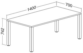 Masa ProOffice B 140 x 70 cm, cires