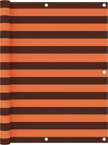vidaXL Paravan de balcon portocaliu și maro 120x600 cm țesătură oxford