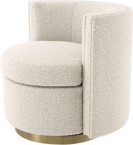 Fotoliu pivotant design elegant Amanda, boucle crem 115379 HZ