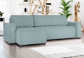 Canapea extensibila cu colt bilateral Culoare Albastru Deschis, SMART