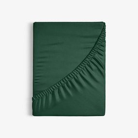 Goldea cearceaf de pat 100% bumbac cu elastic - verde închis 80 x 200 cm