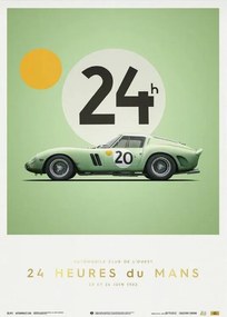 Imprimare de artă Ferrari 250 GTO - Green - 24h Le Mans - 1962 - Collector's Edition