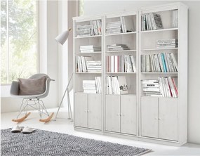 Bibliotecă albă din lemn de pin 222x223 cm Anita – Støraa