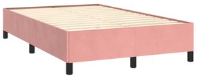 Cadru de pat, roz, 120x200 cm, catifea Roz, 35 cm, 120 x 200 cm