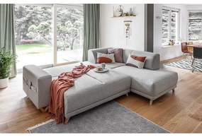 Colțar gri deschis extensibil/cu spațiu de depozitare (cu colț pe partea dreaptă/în formă de ”L”) Classy Sophie – Miuform