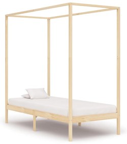 283251 vidaXL Cadru pat cu baldachin, 100x200 cm, lemn masiv de pin