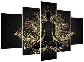 Tablou - Silueta într-o floare de lotus (150x105 cm)