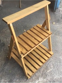 Etajera flori din lemn, Homs Garden 4, Natur, 69 x 58 x 50 cm