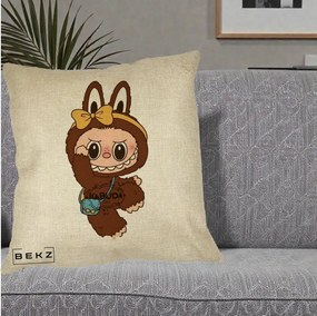 Perna Personalizata Kabuda Maro cu Funda Aurie, 40x40 cm, Crem, Husa Detasabila, Perna Inclusa, BEKZ®