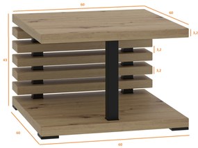 Masă de cafea Kyram 2 (artisan + Negru). 1055180