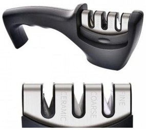 Ascuțitor de cuțite Bohmann BH 02-703, 3 sisteme de ascuțire, oțel tungsten, ceramică, negru