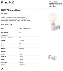 Aplica moderna design minimalist SERA alba