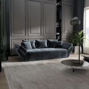 Canapea extensibilă dumonde cu ladă de depozitare si sezut confortabil din spuma high-density, Berlin Euphoria Grafit 250x100 cm