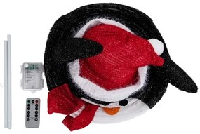 Aigostar - Pinguin luminos de Crăciun pentru exterior, 50 LED, alimentare 3x AA, IP44