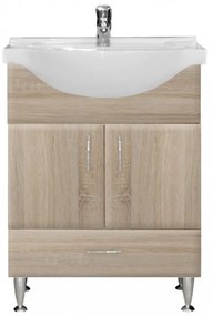 Dulap inferior Bianca Plus 65 cu lavoar, culoare stejar sonoma