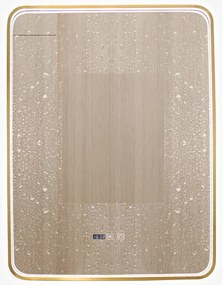 Oglindă Baie LED și Dezaburire Elit's Premium cu Senzor Touch, Lumina Rece, Caldă și Neutră, 60x80cm, cu rama Bronz Antichizat