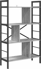 vidaXL Raft pentru cărți Gri Sonoma 75 x 30 x 123,5 cm Lemn compozit