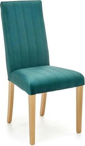 Scaun DIEGO 3, verde/stejar miere, stofa catifelata/lemn de fag, 47x59