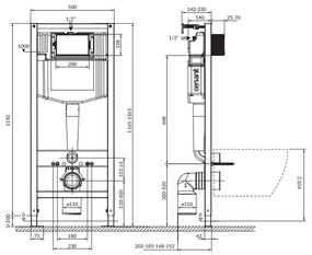 Rezervor wc incastrat Cersanit Aqua 50, pneumatic