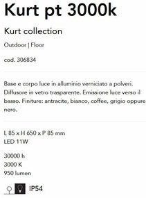Stalp LED iluminat exterior, IP54 Kurt pt 3000k antracit