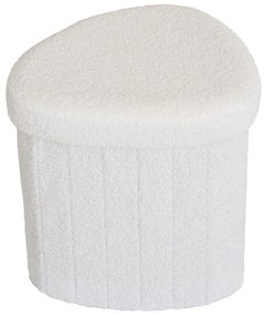 Taburet alb cu tapițerie din țesătură bouclé Medford – House Nordic