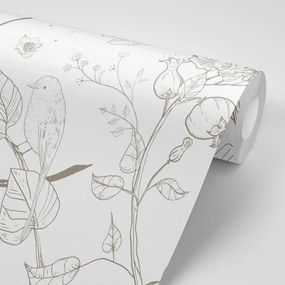 Tapet autoadeziv natura moartă vintige cu păsări