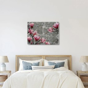Tablou pe sticlă cu flori (70x50 cm)