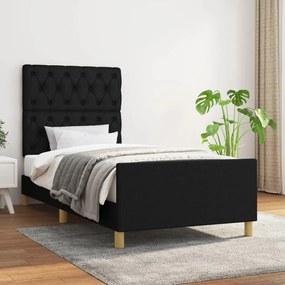3125254 vidaXL Cadru de pat cu tăblie, negru, 80x200 cm, textil